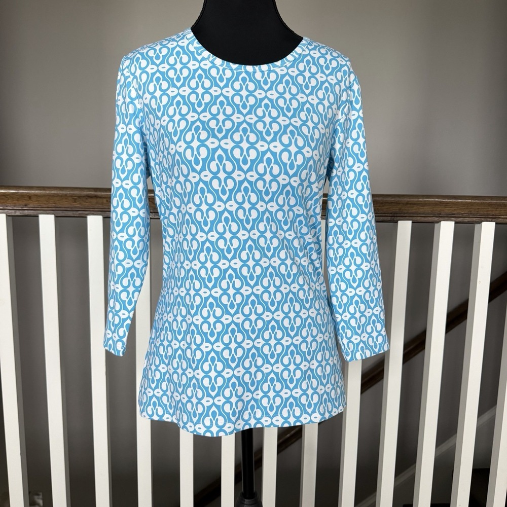 J McLaughlin 3/4 Sleeve Catalina Cloth Top S Preppy